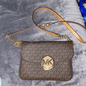 Michael Kors Beige Brown Side Bag